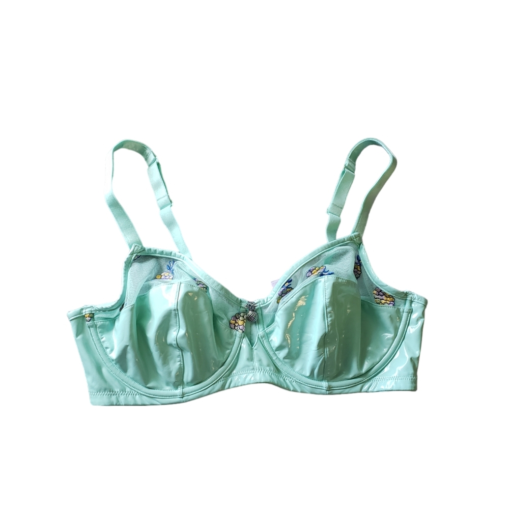Savage X Fenty Tutti Fruity Embroidered Tulle Pineapple Bra Size 38DD